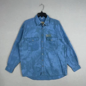Vintage Camel Shirt Mens Medium Blue Safari Utility Tactical Outdoor Tobacco - Picture 1 of 14