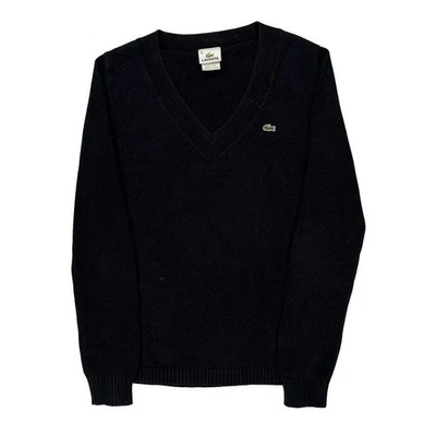 Suéter Lacoste cuello en V - algodón negro mediano Foto 1 de 4