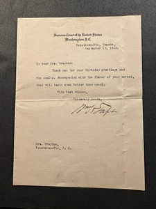 US Supreme Court Richter William Howard Taft signierter Brief 1923 - Bild 1 von 1