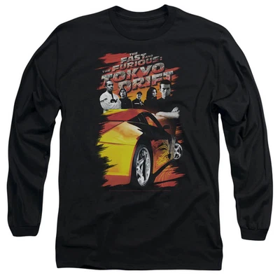 Tokyo Drift Drifting Crew Mens Long Sleeve Shirt Black Officially Licensed - Image 1 of 3