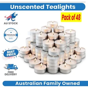 Tea light Candles Bulk Tea Lights Tealight Tealights Unscented Candle Pack of 48 - Picture 1 of 6