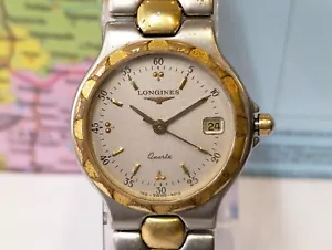 LONGINESS CONQUEST QUARTZ 152-4019 SWISS WOMEN'S FULL WORKING ALL ORG. VINTAGE - Picture 1 of 23