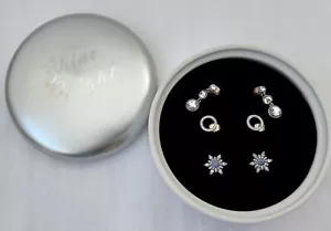 Authentic Pandora Let It Snow Stud & Dangle Earrings Gift Set B800706 - Picture 1 of 5