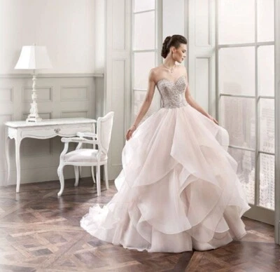 NUEVO Vestido de Boda Eddy K, Rubor Swarovski Vestido de Baile Princesa, Talla 10 Reg $2999 Foto 1 de 4