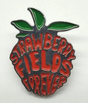 Strawberry Fields Forever Enamel Pin Lapel Hat Pinback Beatles Song Music New - Image 1 of 2