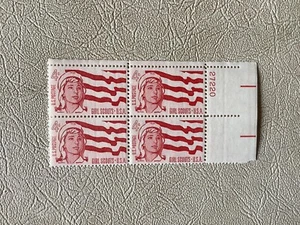 Vintage Unhinged US Postage Block of 4 Cent Stamps Girl Scouts. - Picture 1 of 2