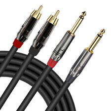 2 X 1/4 TS Male to 2 X RCA Male / Phono Hi-Fi Stereo Audio Interconnected Cable