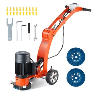 Concrete Floor Grinder 7" Walk-Behind Polisher 1.7HP Adjustable Machine - Picture 1 of 12