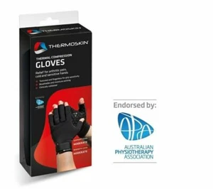 Thermoskin Compression Gloves Black Relief Arthritic Pain Sensitive Hands SMALL - Picture 1 of 9
