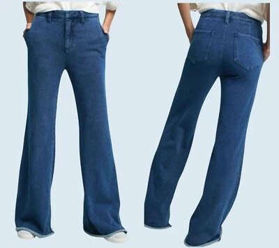 ANTHROPOLOGIE Denim Effect Knit Wide Leg Trouser Jeans Size 27 - Image 1 of 4