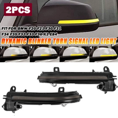 Par de luces intermitentes secuenciales de espejo lateral para BMW F20 F30 F33 F34 F32 Foto 1 de 4