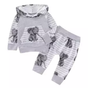 Toddler Baby Girls Boys Clothes Set Hooded Tops+Pants 2PCS Outfits Tracksuit UK - Picture 1 of 8
