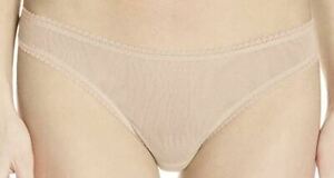 NWT Women’s OnGossamer Intimate Apparel Mesh Low-Rise Thong Panty Mocha Size S/M