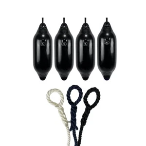 4 guardabarros para barco huracán: negro PM03 - CUERDA LIBRE + INFLADO - Imagen 1 de 2