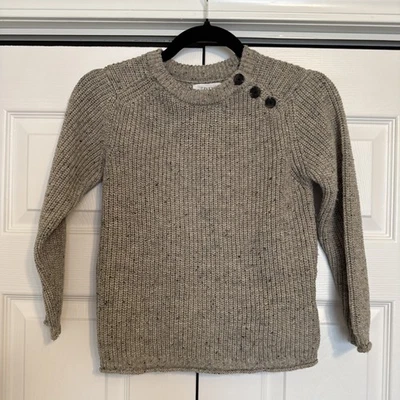 Suéter Suéter Zara Niños Talla 7 Neutro Beige Lana Tejido Pullover Informal Foto 1 de 4