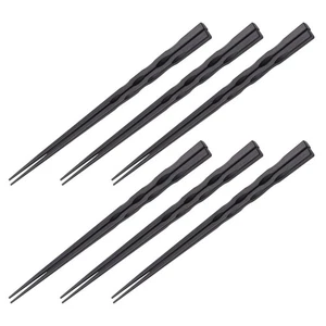  6 pares de palillos aptos para lavavajillas sushi fibra de vidrio acanalados japoneses - Imagen 1 de 12