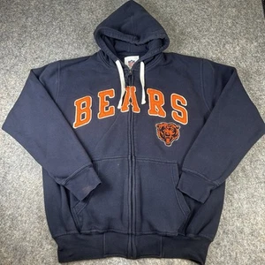 Vintage NFL Chicago Bears Jacket Mens Medium Navy Blue Patch Logo Full Zip - Picture 1 of 8