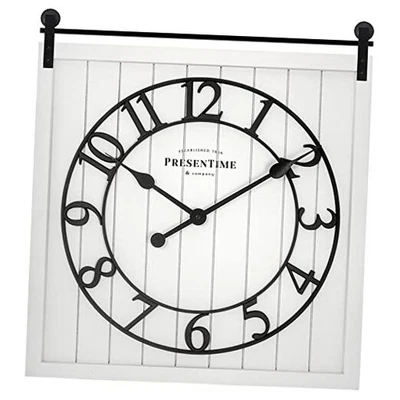  Дверные часы & Co Farmhouse Barn, стиль Shiplap, кремовый цвет, тихие без белого - Изображение 1 из 4