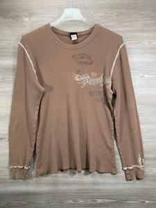 Lynyrd Skynyrd Damas Vintage Winterland Manga Larga Waffle Top Grande - Imagen 1 de 10