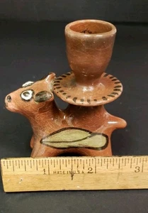 Teracotta Dog Figure Incense Burner/ Candle Holder - Picture 1 of 8