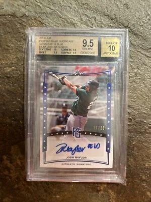 Josh Naylor 2014 Leaf Perfect Game Auto Blue 11/25  BGS 9.5/10  True 1st Auto - Image 1 of 2
