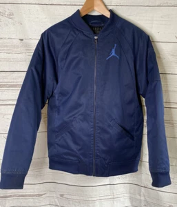 Nike Air Jordan Boys Jacket 13/14 Wings MA-1 Bomber Jacket Coat Blue Flight - Imagen 1 de 7