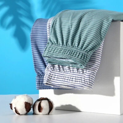 Mens Breathable Inner Pouch Underwear Striped Boxer Trunks Cotton Boxer Shorts - Image 1 of 4