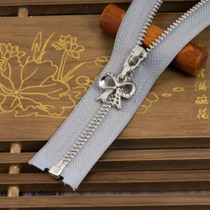 1Pc 3# Metal Zipper Open End Copper Teeth Zip Bow zipper Head for Sewing - Picture 1 of 15