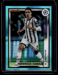 2023 Merlin Chrome UEFA Club Competitions Federico Chiesa Juventus #81 Aqua - Picture 1 of 2