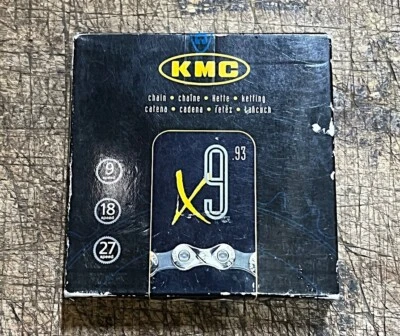 KMC Hi-Performance X9.93 Chain 1/2" x 11/128" 116 Links Nickel Plated 9S NEW NOS - Image 1 of 3