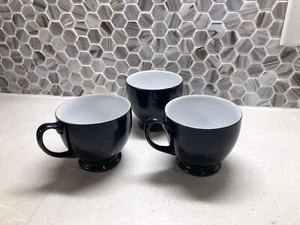 3er Set DENBY ENGLAND blau/grün Steinzeug Becher mit Fuß - England - Bild 1 von 7