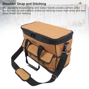 Hard Bottom Tool Bag 17 Pockets Storage For Electrician Construction Work Part - Picture 1 of 24