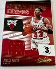 2018-19 Absolute Scottie Pippen ESTABLISHED THREADS LEVEL 3 /49 GAME WORN JERSEY