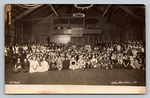 Postcard RPPC Halloween School Gymnasium 1909 SMS Mansfield PA WA Bates G976 - Picture 1 of 2