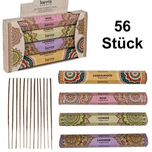 Räucherstäbchen Indische 56 Stück Lavendel Rose Jasmin ver. Düfte Karma Scents - Bild 1 von 4