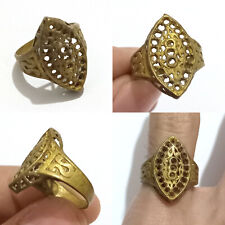 VINTAGE ANCIENT BRONZE NEAR EASTERN GILDING EXTREMELY RING WITH ROMAN FLAIR STYL