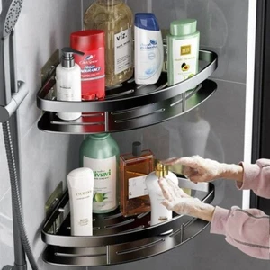 Estante Esquinero de Baño de Aluminio – Organizador sin Taladro para Champú - Imagen 1 de 11