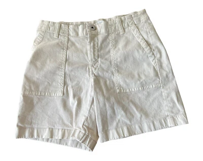 Pantalones Cortos Jill Para Mujer 2 Crema Chino Algodón Elastizados Tiro Medio Bolsillos Informales Foto 1 de 4