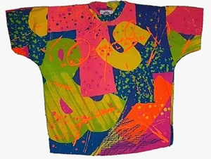 Vintage T & Ski Originals T-shirt TEE Multicolor Rare Print New Zealand Size M - Picture 1 of 10