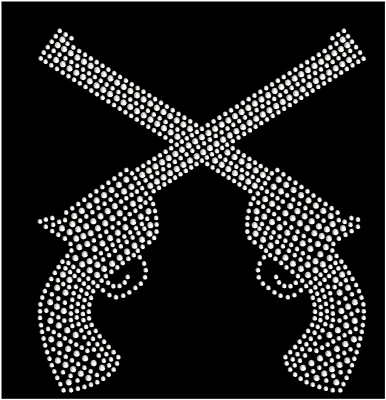 Большие западные пистолеты, револьверы со стразами утюг на Hotfix, двойные пистолеты bling - Изображение 1 из 2