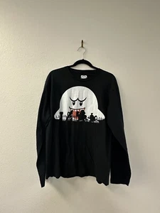 Nintendo Mario Big Boo Silhouettes Black Long Sleeve Shirt Size M - Picture 1 of 2