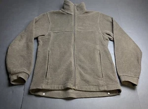 Columbia Fleece Jacket Medium Brown Full Zip Sweater Coat Lightweight E28 - Picture 1 of 6