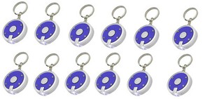 12 pack Round LED Flashlight Swivel Keychains Key Chains  Free Shipping