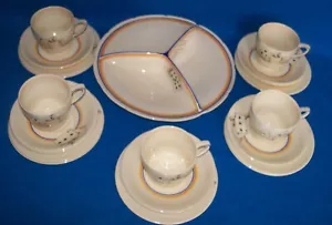 GRAYS POTTERY CUPS & SAUCERS, PLATES & SERVING DISH SUNBUFF PLAYING CARDS ARTDEC - Picture 1 of 15