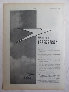 12/1946 PUB BOAC BRITISH OVERSEAS AIRWAYS SPEEDBIRD AIRLINE ORIGINAL AD - Picture 1 of 1