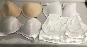 4 X BLANCO Y BEIGE MEZCLA SUJETADORES Y CHALECO TALLAS 52-56/34DD/ 36E/ 38B TU M&S - Imagen 1 de 8