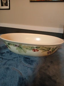 Vintage Pfaltzgraff Jamberry Oval Vegetable Serving Bowl USA 12x8 - Picture 1 of 5