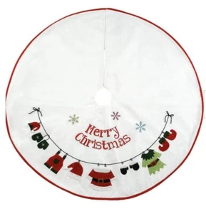 Frohe Weihnachten weiß Santa Elfen Wäsche 48" Baum Rock neu - Bild 1 von 5