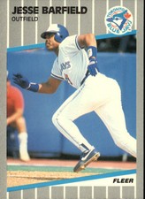 1989 Fleer Toronto Blue Jays Baseball Card #225 Jesse Barfield