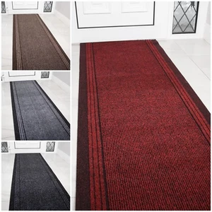 Extra Long Narrow Non Slip Hall Runners 66cm Hallway Runner Rugs Sold Per FT NEW - Picture 1 of 18